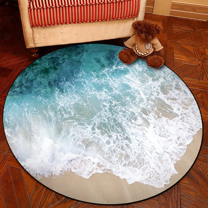 Lisslune | Scandinavian Bedroom Rug Multicolor 3D Graphic Print Rug Polyester Non-slip Pet-friendly Stain-resistant Floor Mat