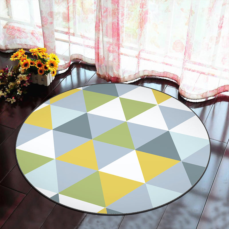 Lisslune | Novelty Geometry Animal Patterned Rug Multi-Colored Synthetics Rug Machine Washable Non-Slip Backing Stain Resistant Carpet for Room