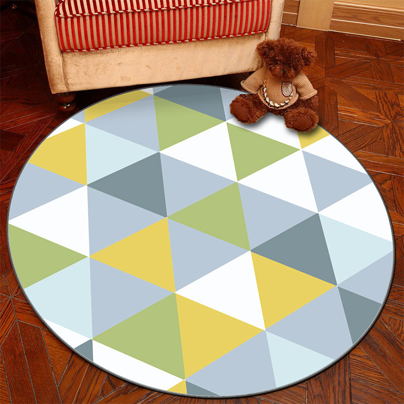 Lisslune | Novelty Geometry Animal Patterned Rug Multi-Colored Synthetics Rug Machine Washable Non-Slip Backing Stain Resistant Carpet for Room