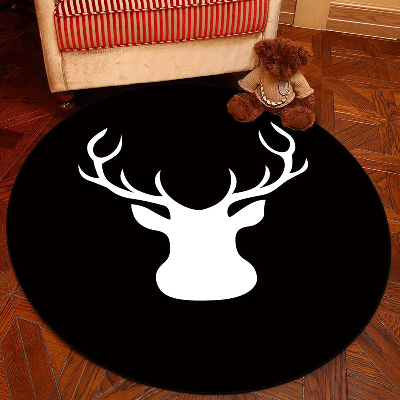 Lisslune | Novelty Geometry Animal Patterned Rug Multi-Colored Synthetics Rug Machine Washable Non-Slip Backing Stain Resistant Carpet for Room