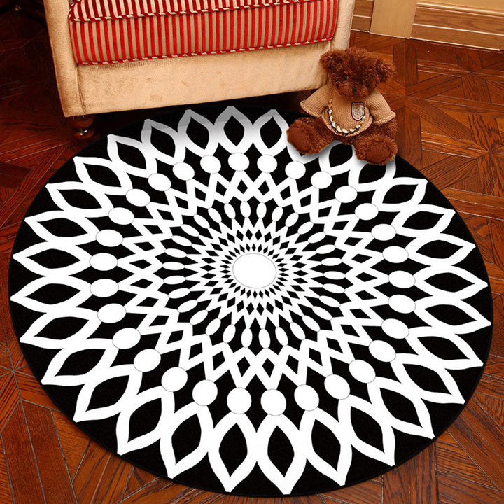 Lisslune | Novelty Geometry Animal Patterned Rug Multi-Colored Synthetics Rug Machine Washable Non-Slip Backing Stain Resistant Carpet for Room