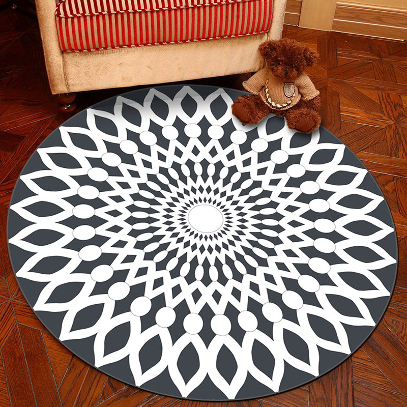 Lisslune | Novelty Geometry Animal Patterned Rug Multi-Colored Synthetics Rug Machine Washable Non-Slip Backing Stain Resistant Carpet for Room