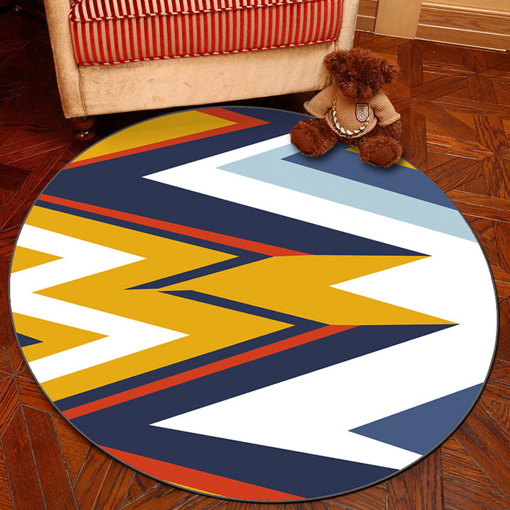 Lisslune | Novelty Geometry Animal Patterned Rug Multi-Colored Synthetics Rug Machine Washable Non-Slip Backing Stain Resistant Carpet for Room