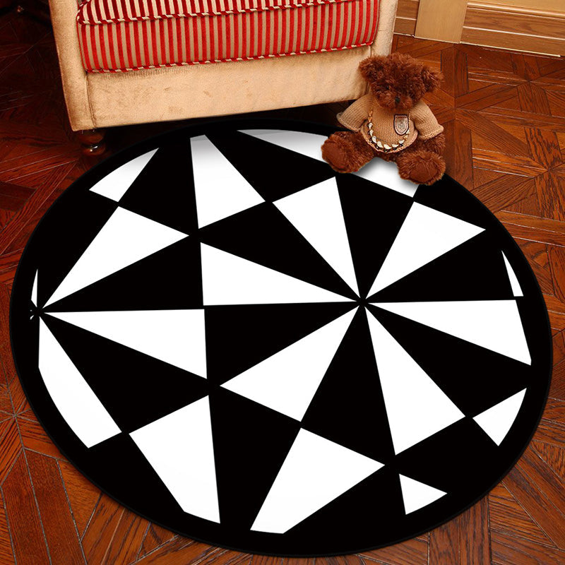 Lisslune | Novelty Geometry Animal Patterned Rug Multi-Colored Synthetics Rug Machine Washable Non-Slip Backing Stain Resistant Carpet for Room