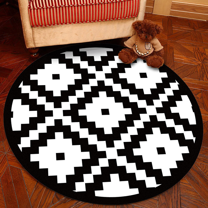Lisslune | Novelty Geometry Animal Patterned Rug Multi-Colored Synthetics Rug Machine Washable Non-Slip Backing Stain Resistant Carpet for Room