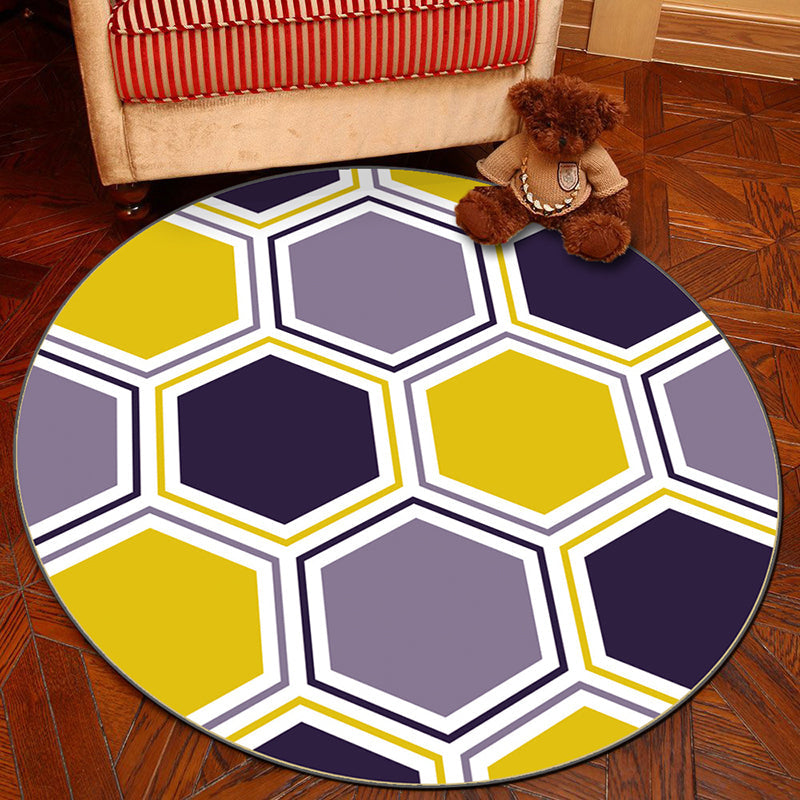 Lisslune | Novelty Geometry Animal Patterned Rug Multi-Colored Synthetics Rug Machine Washable Non-Slip Backing Stain Resistant Carpet for Room