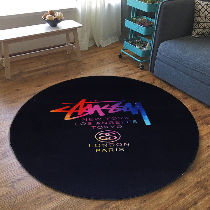 Lisslune | Creative Boys Bedroom Rug Multi Colors Optical Illusion Rug Polypropylene Non-slip Pet-friendly Washable Rug