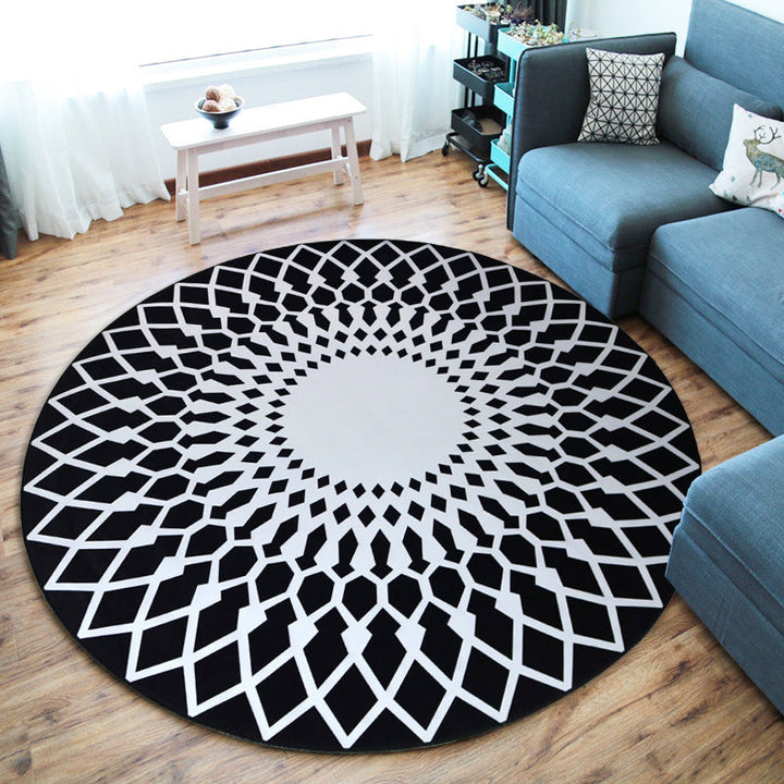 Lisslune | Creative Boys Bedroom Rug Multi Colors Optical Illusion Rug Polypropylene Non-slip Pet-friendly Washable Rug