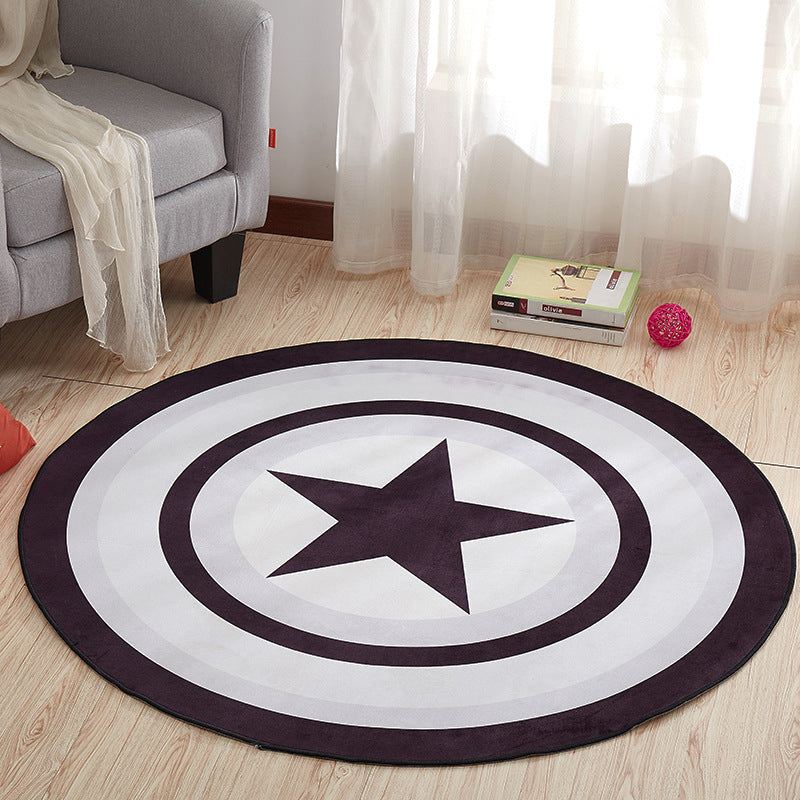 Lisslune | Creative Boys Bedroom Rug Multi Colors Optical Illusion Rug Polypropylene Non-slip Pet-friendly Washable Rug