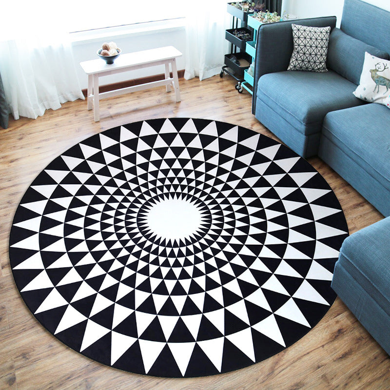 Lisslune | Creative Boys Bedroom Rug Multi Colors Optical Illusion Rug Polypropylene Non-slip Pet-friendly Washable Rug