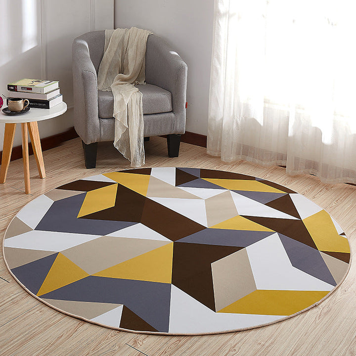 Lisslune | Creative Boys Bedroom Rug Multi Colors Optical Illusion Rug Polypropylene Non-slip Pet-friendly Washable Rug