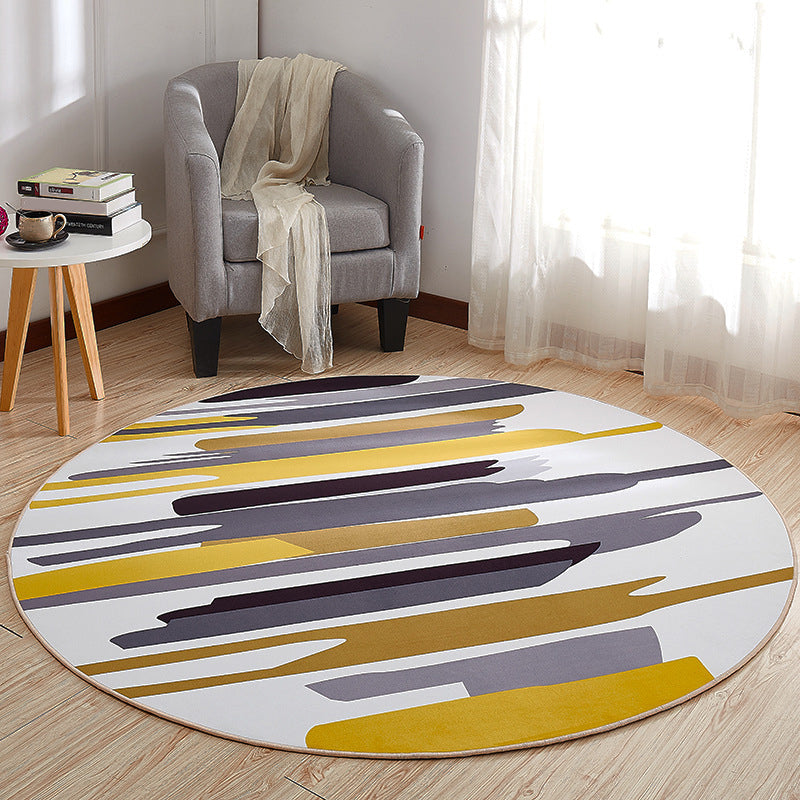 Lisslune | Creative Boys Bedroom Rug Multi Colors Optical Illusion Rug Polypropylene Non-slip Pet-friendly Washable Rug