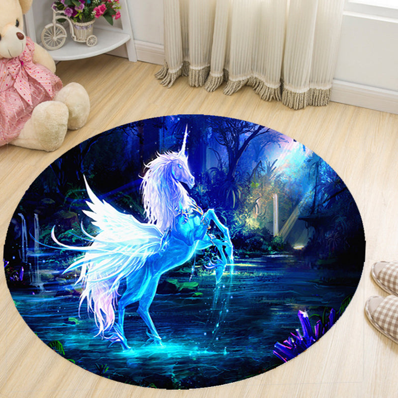Lisslune | Vivid 3D Print Area Rug Multicolor Contemporary Rug Synthetic Pet Friendly Non-Slip Washable Rug for Bedroom