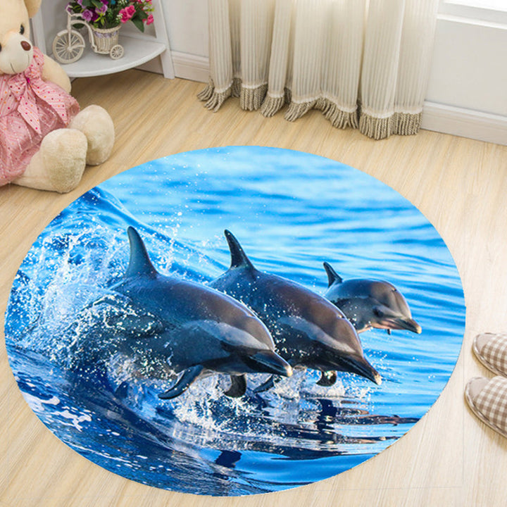 Lisslune | Vivid 3D Print Area Rug Multicolor Contemporary Rug Synthetic Pet Friendly Non-Slip Washable Rug for Bedroom