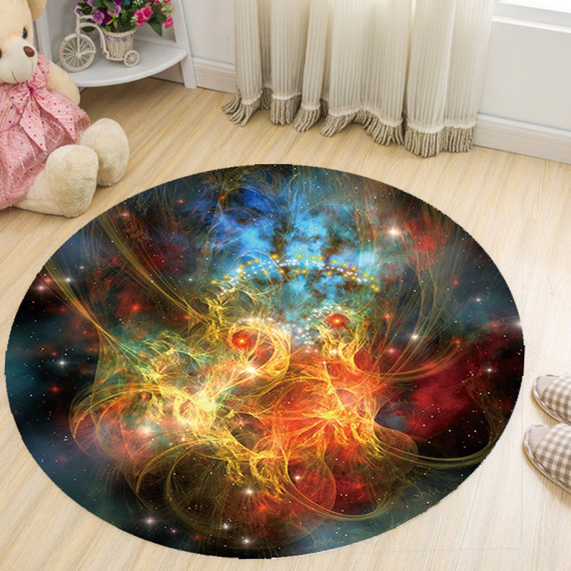 Lisslune | Vivid 3D Print Area Rug Multicolor Contemporary Rug Synthetic Pet Friendly Non-Slip Washable Rug for Bedroom