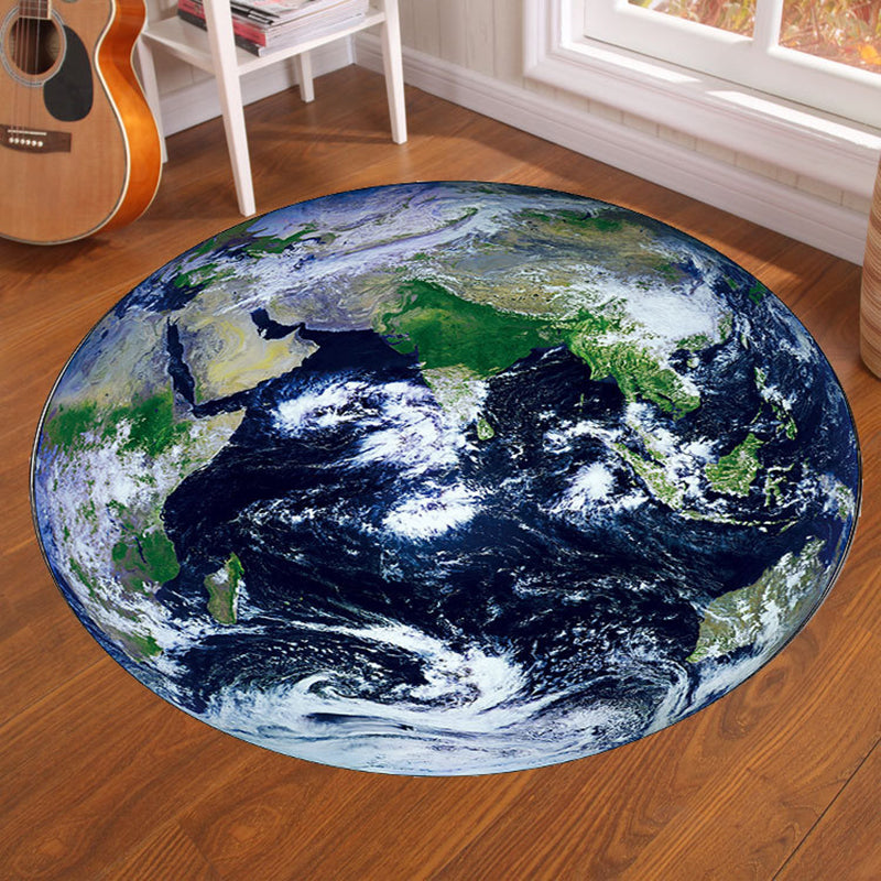 Lisslune | Multicolor Visual Deception Area Rug Polyester Novelty Carpet Washable Non-Slip Pet Friendly Carpet for Boys Room