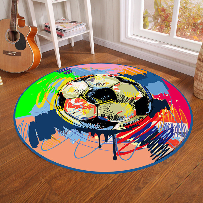 Lisslune | Multicolor Visual Deception Area Rug Polyester Novelty Carpet Washable Non-Slip Pet Friendly Carpet for Boys Room