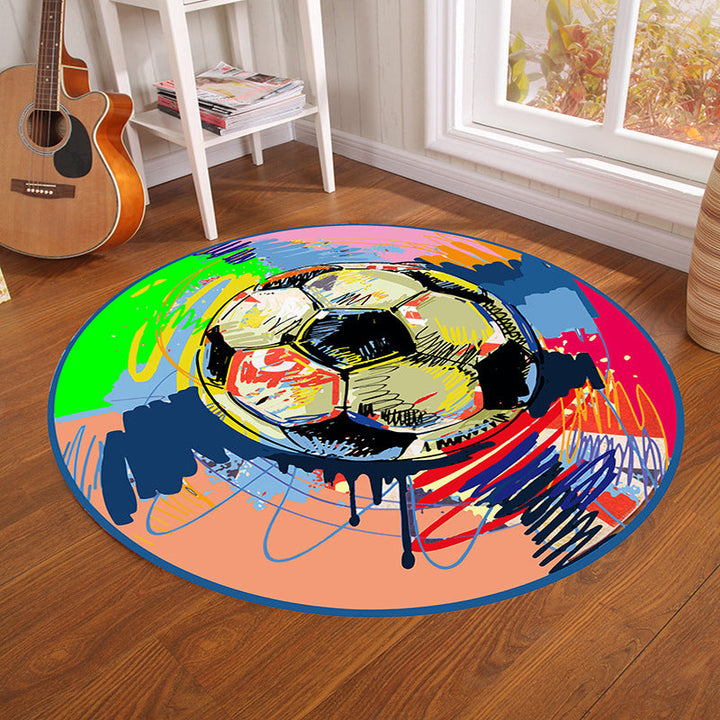 Lisslune | Multicolor Visual Deception Area Rug Polyester Novelty Carpet Washable Non-Slip Pet Friendly Carpet for Boys Room