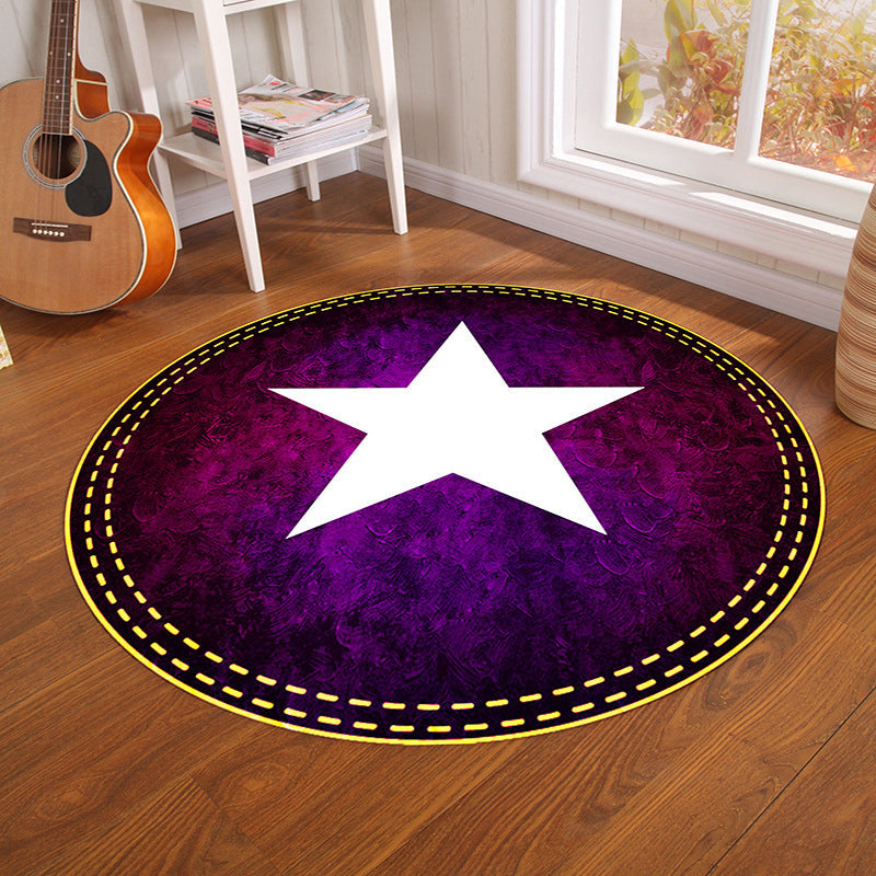 Lisslune | Multicolor Visual Deception Area Rug Polyester Novelty Carpet Washable Non-Slip Pet Friendly Carpet for Boys Room