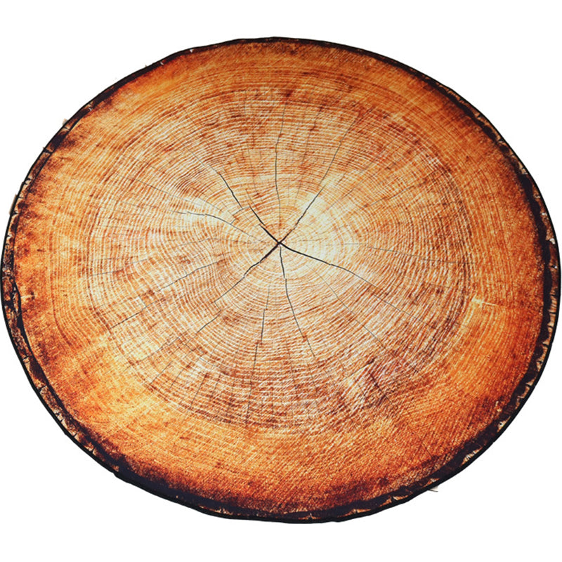 Lisslune | Multicolor 3D Tree Rings Carpet Polypropylene Contemporary Carpet Washable Non-Slip Back Animal-Friendly Carpet for Living Room