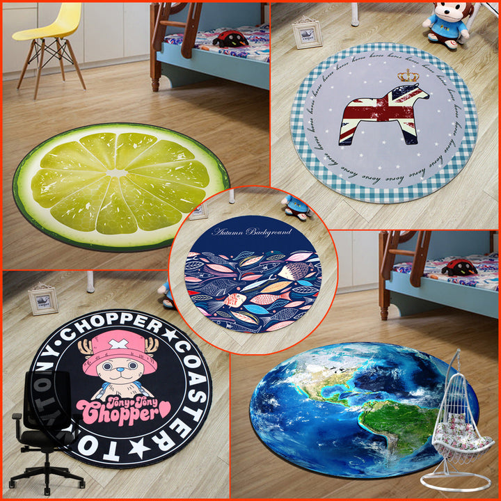 Lisslune | Unique 3D Cartoon Rug Multi Color Novelty Rug Polypropylene Non-Slip Back Stain Resistant Washable Rug for Bedroom