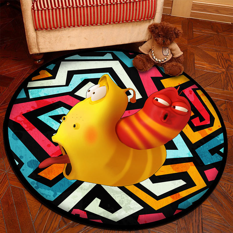 Lisslune | Unique 3D Cartoon Rug Multi Color Novelty Rug Polypropylene Non-Slip Back Stain Resistant Washable Rug for Bedroom