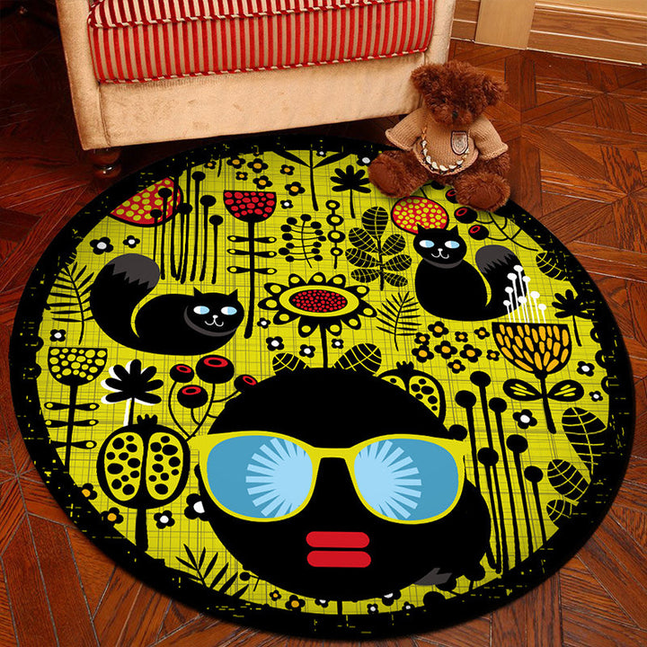 Lisslune | Unique 3D Cartoon Rug Multi Color Novelty Rug Polypropylene Non-Slip Back Stain Resistant Washable Rug for Bedroom
