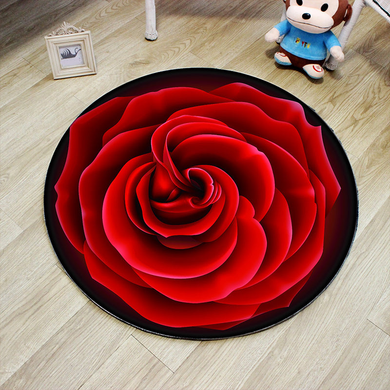 Lisslune | Unique 3D Cartoon Rug Multi Color Novelty Rug Polypropylene Non-Slip Back Stain Resistant Washable Rug for Bedroom