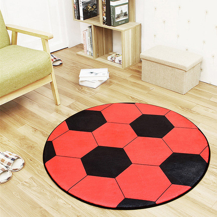 Lisslune | Creative Sports Ball Print Carpet Multi-color Modern Carpet Polyester Stain Resistant Non-slip Back Machine Washable Rug for Boys Room