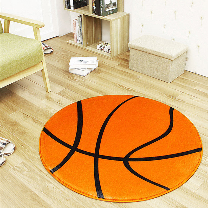 Lisslune | Creative Sports Ball Print Carpet Multi-color Modern Carpet Polyester Stain Resistant Non-slip Back Machine Washable Rug for Boys Room