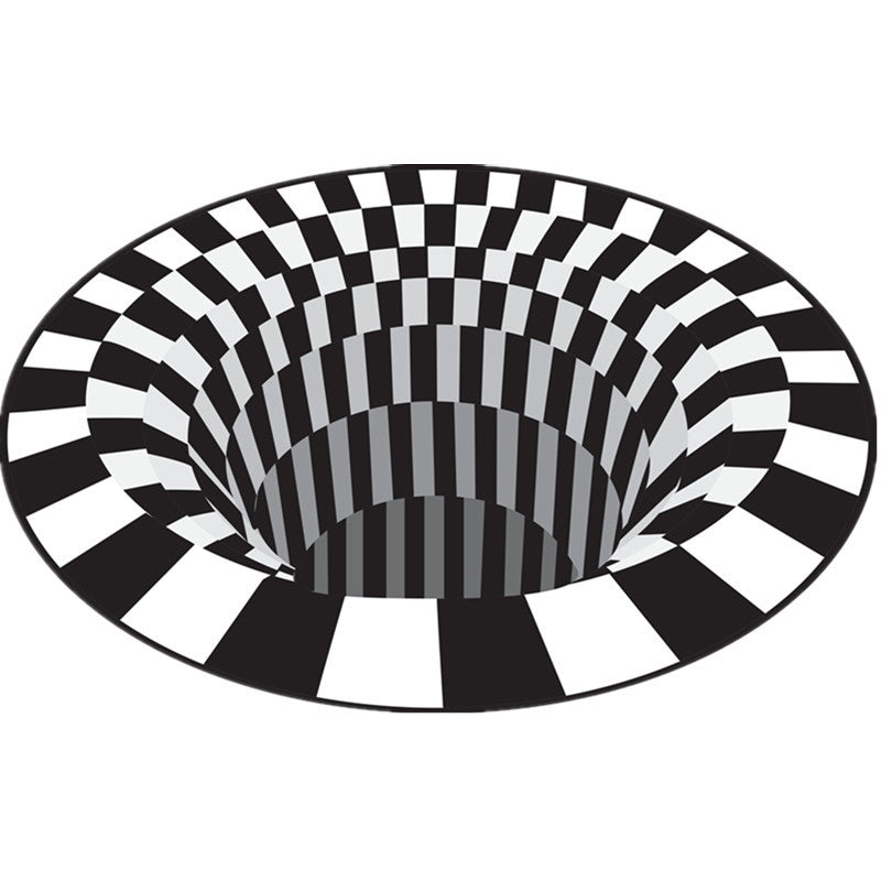 Lisslune | Funny Novelty Rug Multicolor Visual Trick Spiral Trap Rug Non-Slip Washable Pet-Friendly Rug for Room