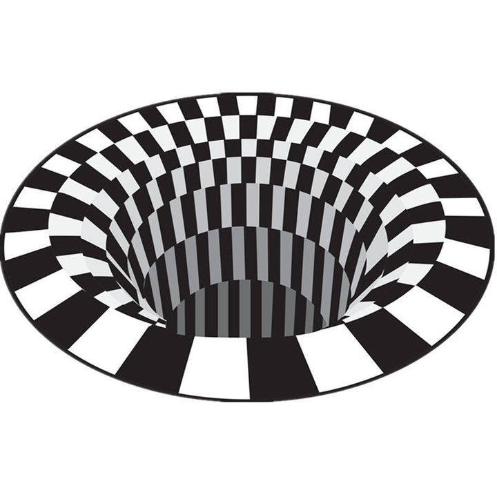 Lisslune | Funny Novelty Rug Multicolor Visual Trick Spiral Trap Rug Non-Slip Washable Pet-Friendly Rug for Room