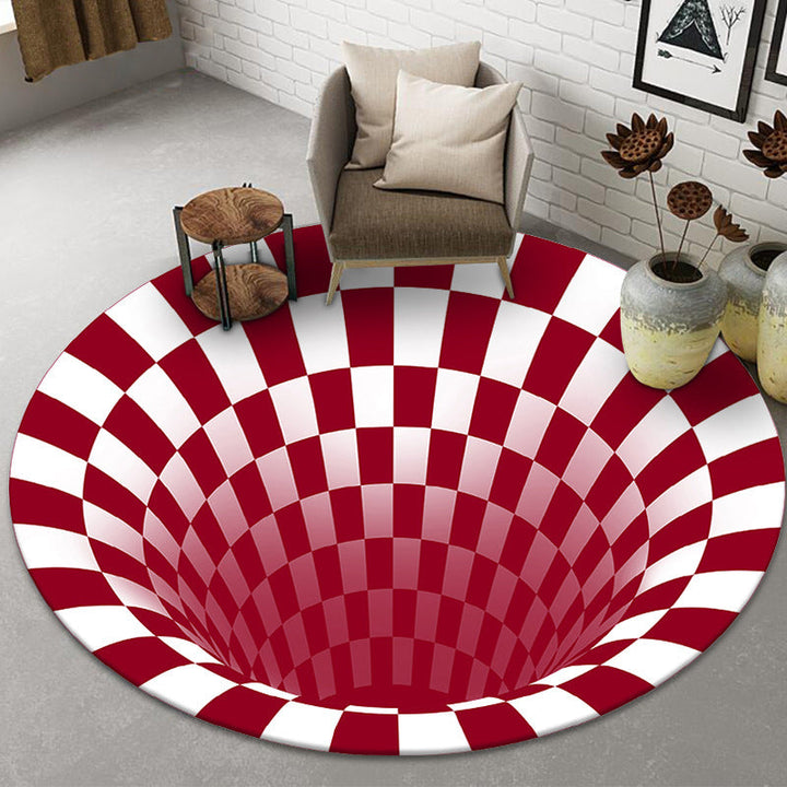 Lisslune | Funny Novelty Rug Multicolor Visual Trick Spiral Trap Rug Non-Slip Washable Pet-Friendly Rug for Room