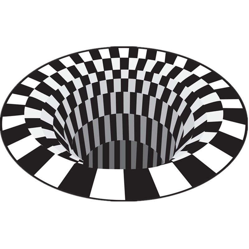 Lisslune | Funny Novelty Rug Multicolor Visual Trick Spiral Trap Rug Non-Slip Washable Pet-Friendly Rug for Room