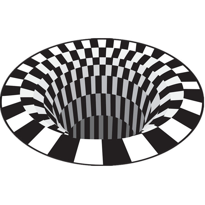 Lisslune | Funny Novelty Rug Multicolor Visual Trick Spiral Trap Rug Non-Slip Washable Pet-Friendly Rug for Room