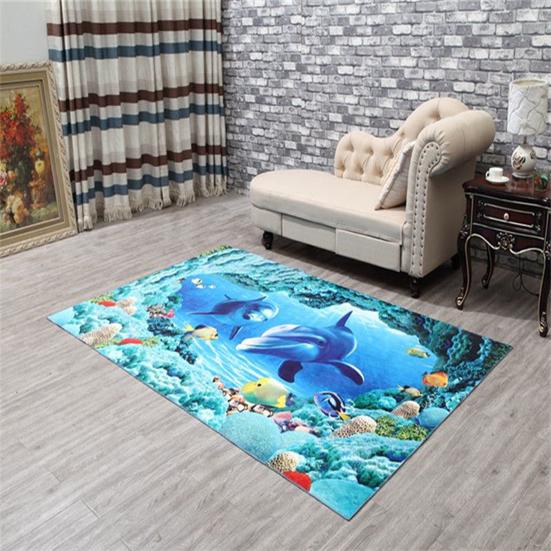 Lisslune | Amazing Multicolor Natural Landscape Carpet Polyester Modern Carpet Stain Resistant Washable Non-Slip Back Carpet for Family Room