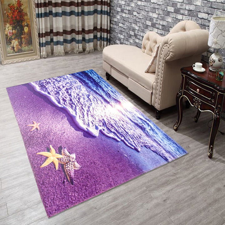 Lisslune | Amazing Multicolor Natural Landscape Carpet Polyester Modern Carpet Stain Resistant Washable Non-Slip Back Carpet for Family Room