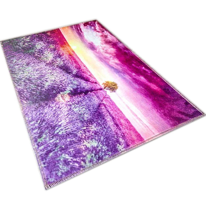 Lisslune | Amazing Multicolor Natural Landscape Carpet Polyester Modern Carpet Stain Resistant Washable Non-Slip Back Carpet for Family Room
