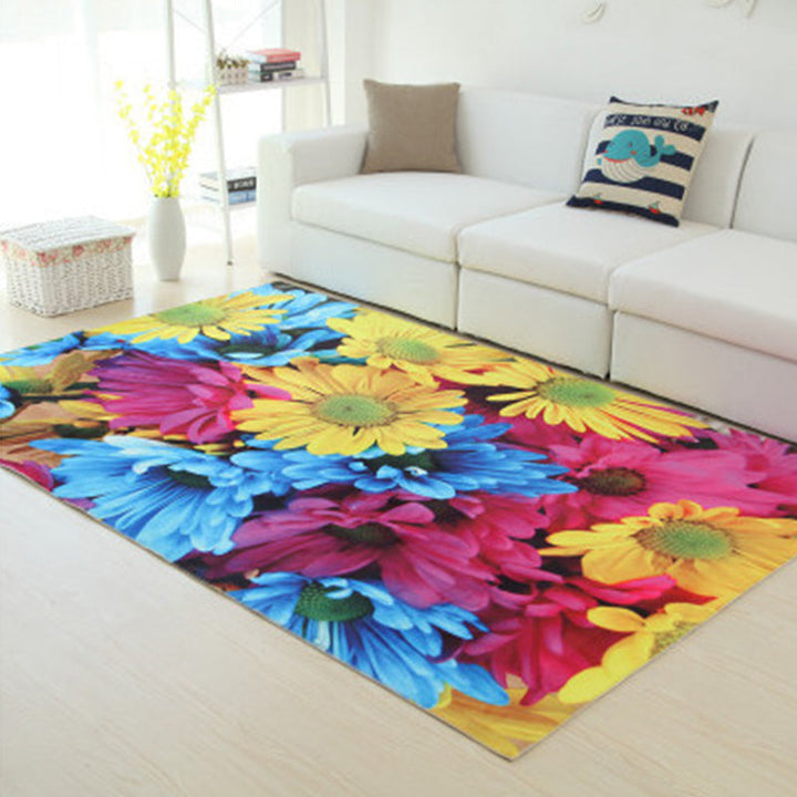 Lisslune | Amazing Multicolor Natural Landscape Carpet Polyester Modern Carpet Stain Resistant Washable Non-Slip Back Carpet for Family Room