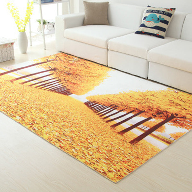 Lisslune | Amazing Multicolor Natural Landscape Carpet Polyester Modern Carpet Stain Resistant Washable Non-Slip Back Carpet for Family Room