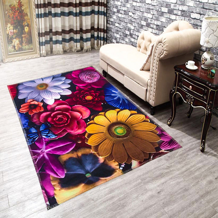 Lisslune | Amazing Multicolor Natural Landscape Carpet Polyester Modern Carpet Stain Resistant Washable Non-Slip Back Carpet for Family Room