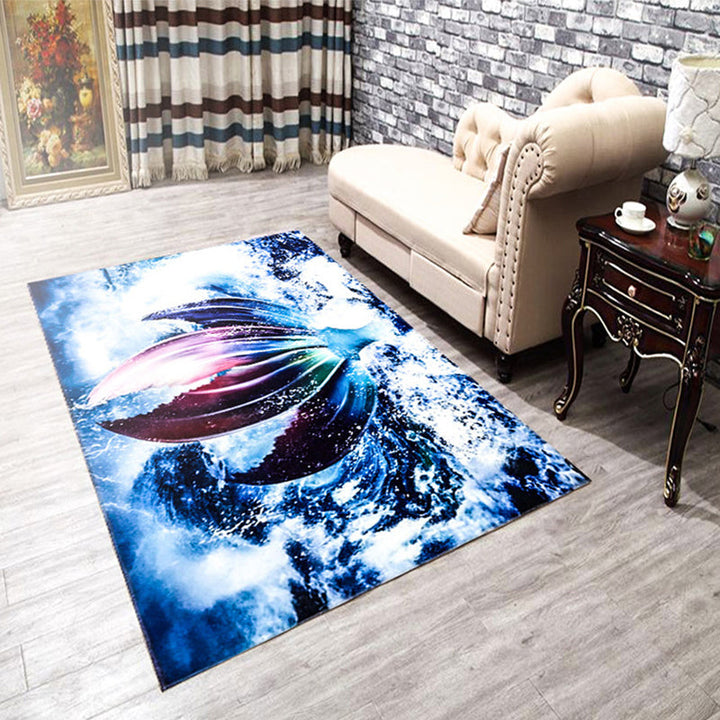 Lisslune | Amazing Multicolor Natural Landscape Carpet Polyester Modern Carpet Stain Resistant Washable Non-Slip Back Carpet for Family Room