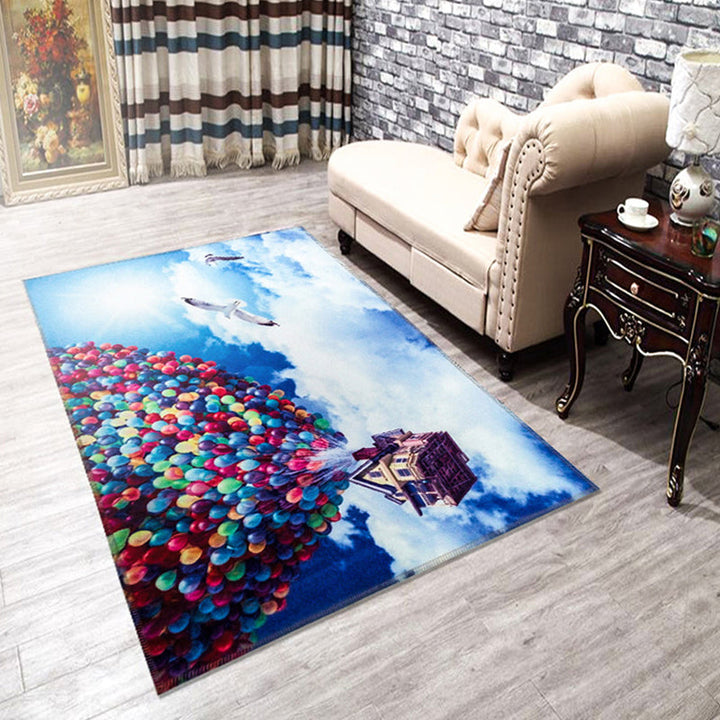 Lisslune | Amazing Multicolor Natural Landscape Carpet Polyester Modern Carpet Stain Resistant Washable Non-Slip Back Carpet for Family Room