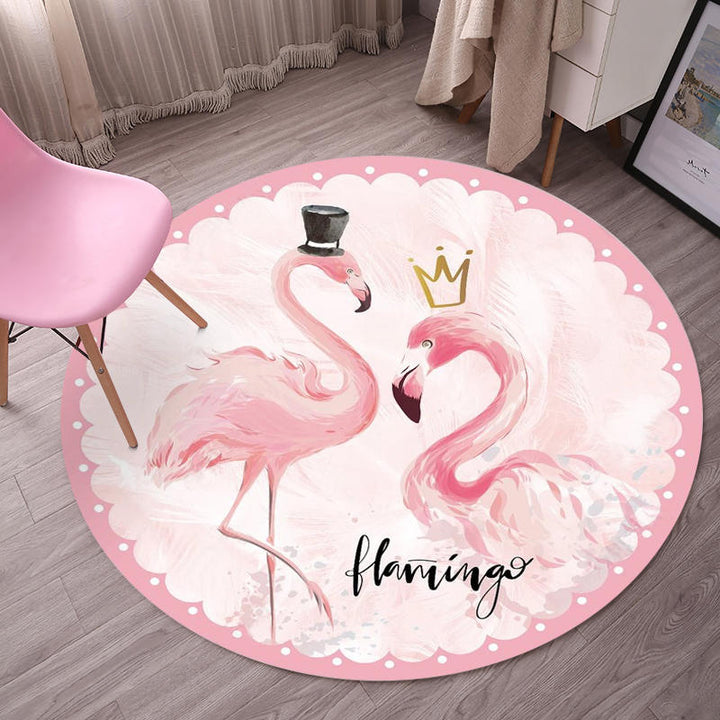 Lisslune | Tropical Flamingo Rug Multicolor Synthetic Rug Washable Non-Slip Backing Pet Friendly Rug for Living Room