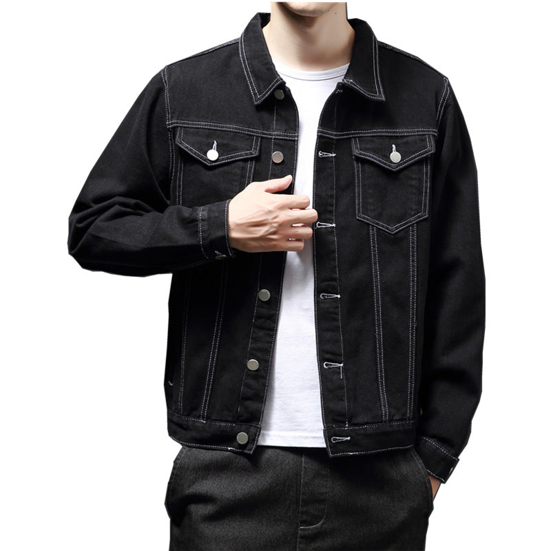 Men's classic denim jacket with contrasting seams Lisslune