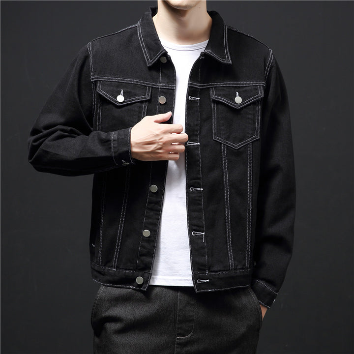 Men's classic denim jacket with contrasting seams Lisslune