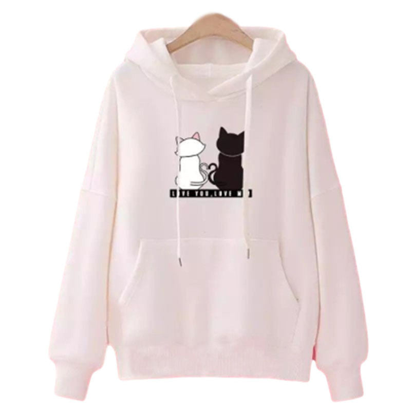 Women's hoodie with cute cat design and casual fit Lisslune