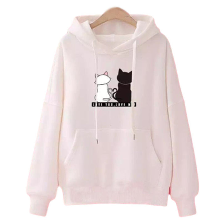 Women's hoodie with cute cat design and casual fit Lisslune