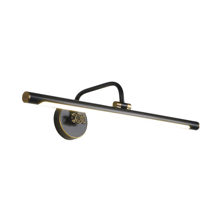 Skørter | Black/Antique Brass LED Wall Light Traditional Metal Linear Make-Up Lighting in White/Warm/Natural Light, 14"/18"/23" B