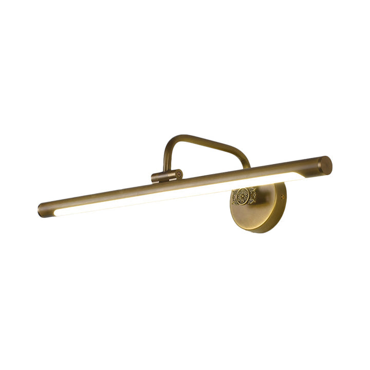 Skørter | Black/Antique Brass LED Wall Light Traditional Metal Linear Make-Up Lighting in White/Warm/Natural Light, 14"/18"/23" B